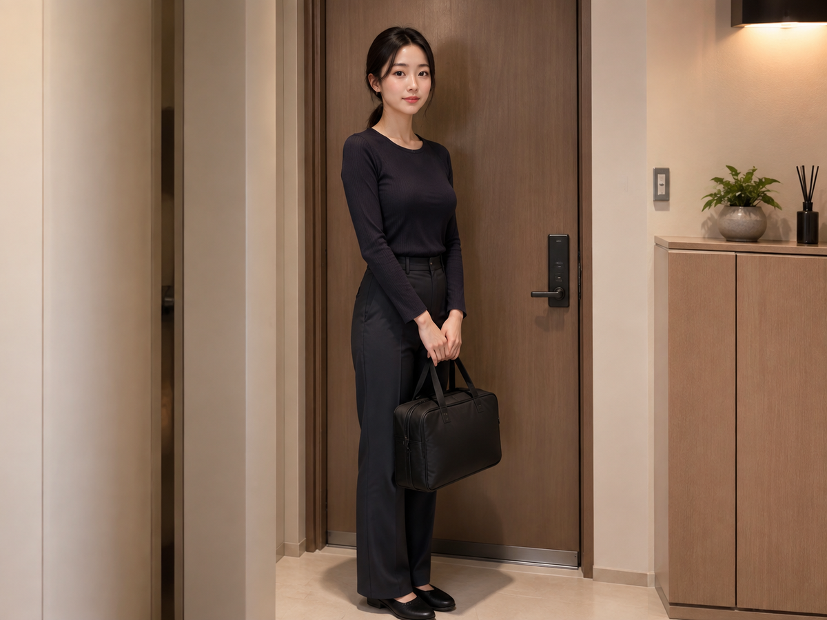 서울 관악구 방문 홈케어 일정을 준비하는 젊은 성인 한국 여성 관리사